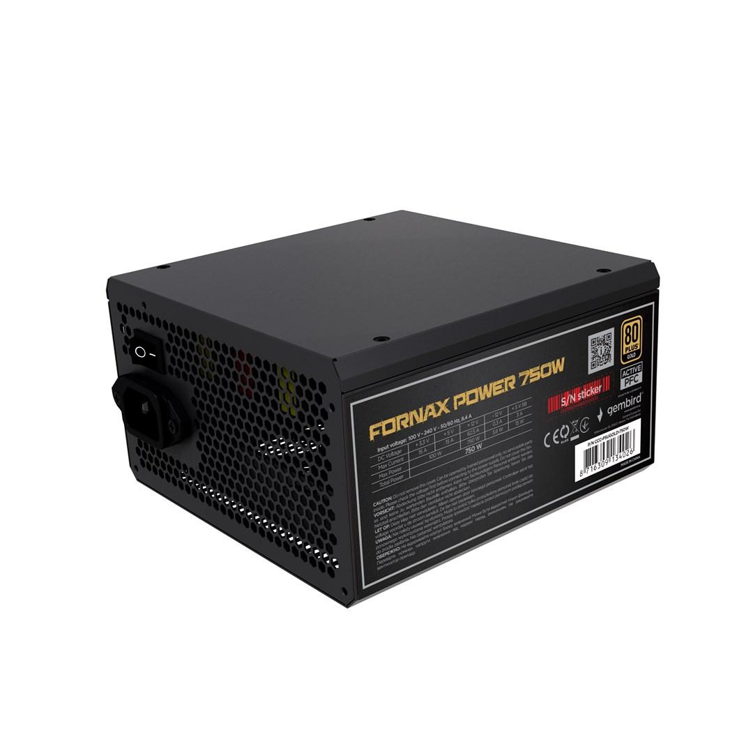 Gembird CCC-PSUBRONZE-750W - power supply - 750 Watt Strømforsyning - 750 Watt - 120 mm - ATX - 80 Plus Bronze certified