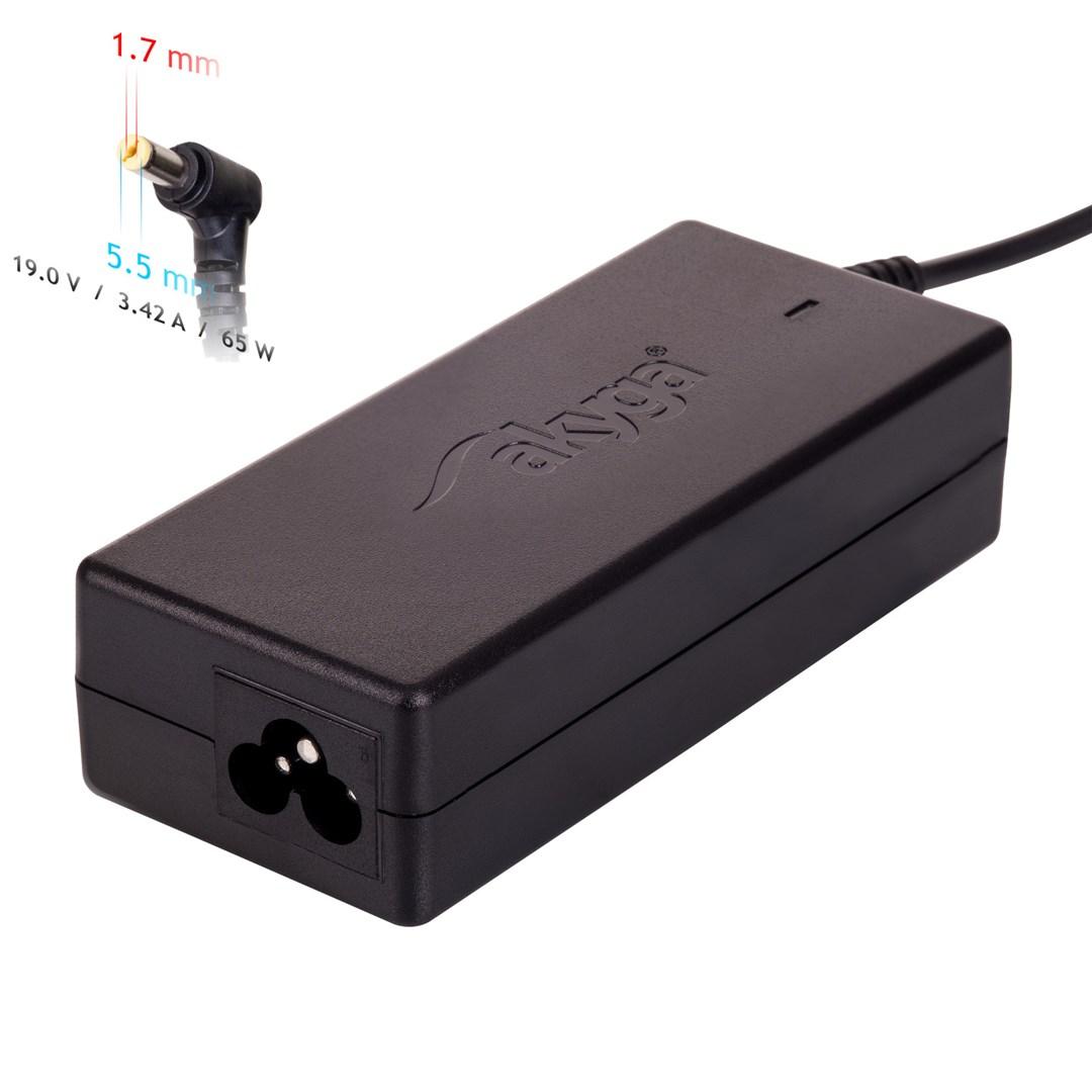 Strømforsyning til laptop Akyga 65 W 19 V (til Acer) – sort billede