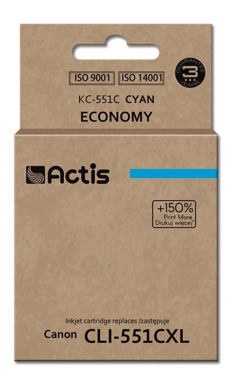 Blækpatron til Canon – Actis KC-551C, cyan, 12 ml (erstatter Canon CLI-551C)