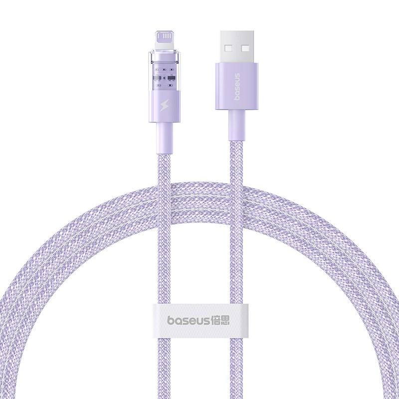 USB kabel – Baseus Gem Lightning hurtigopladning 2,4 A, 1 m, lilla