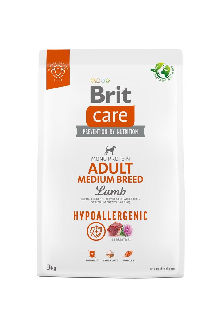 Hundefoder tørfoder Brit Care Hypoallergenic Adult Medium Lamb 3 kg