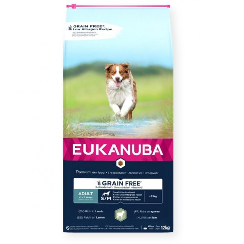 Hundefoder uden korn EUKANUBA Adult Small & Medium, lam 12 kg