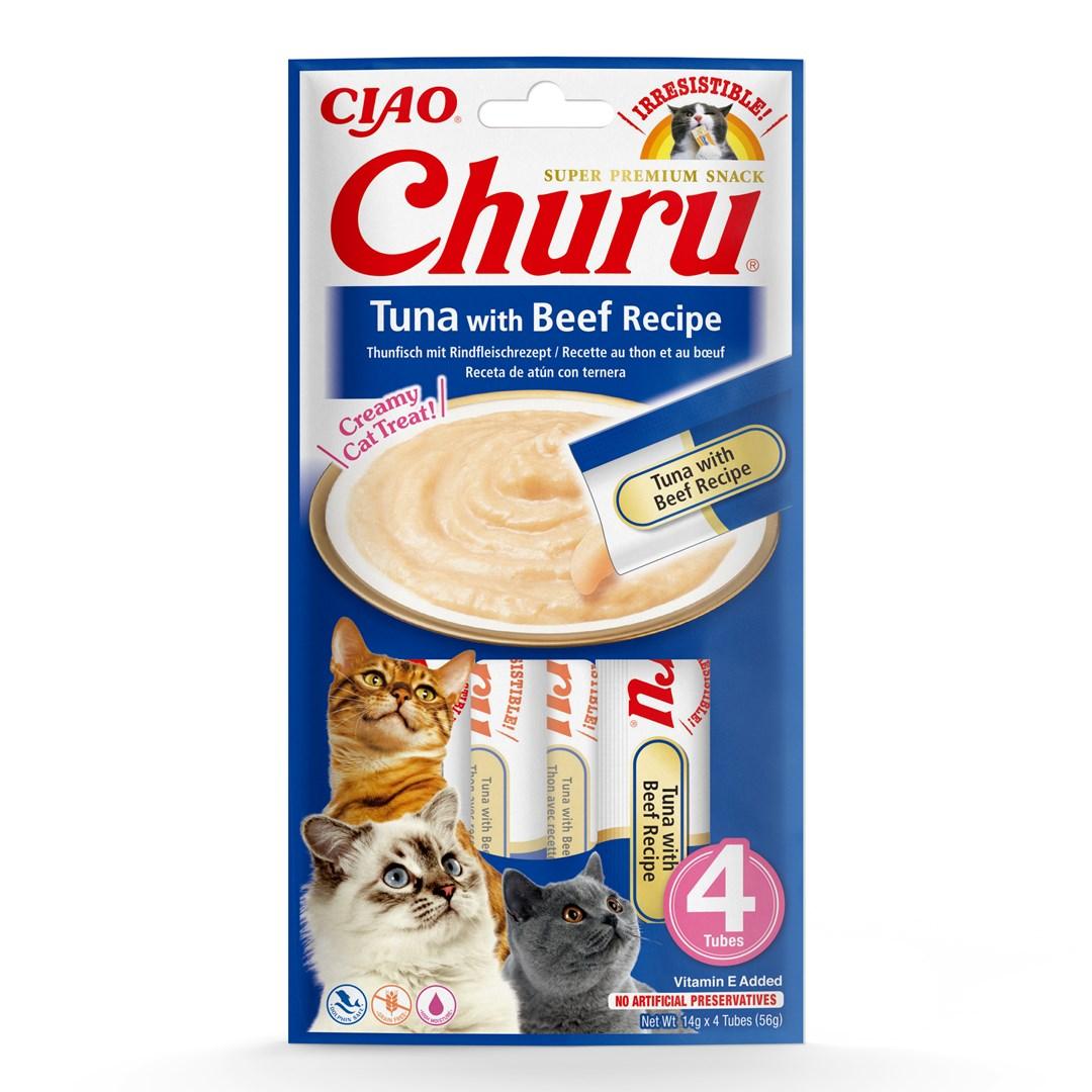 Kattegodbidder INABA Churu tun med okse 4×14 g
