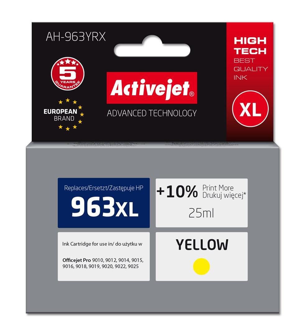 Blækpatron til HP 963XL - Activejet Premium, gul, 25 ml (AH-963YRX)