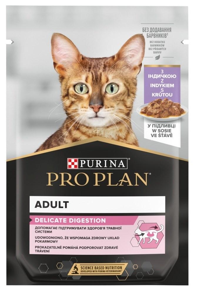 Vådfoder til kat – Purina Pro Plan Delicate Nutrisavour, kalkun, 85 g