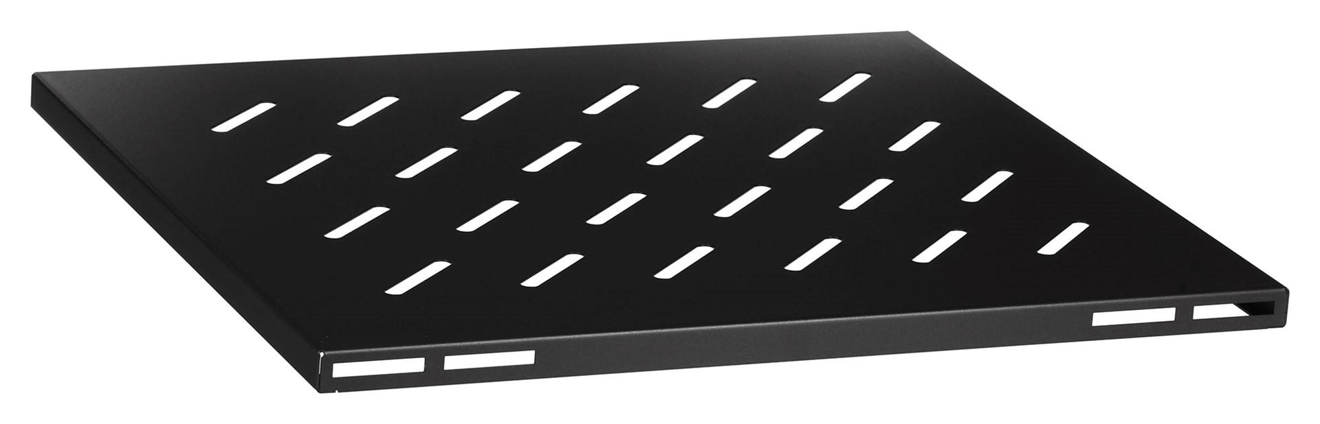 Rackhylde 19" 1U - Lanberg, sort, 465×500 mm, 120 kg billede