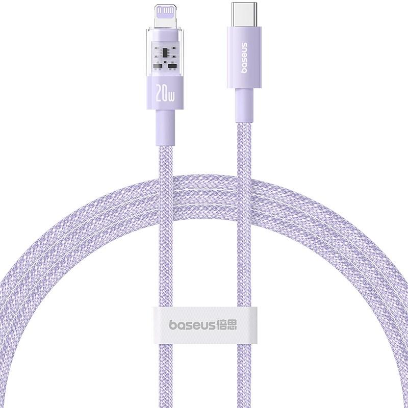 USB-C til Lightning hurtigladekabel 1 m - Baseus Gem, 20 W, lilla