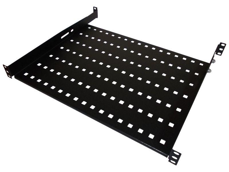 Alantec Pólka stala 19" 1U gleb. 650mm, czarna, 4 punkty mocowania ALANTEC