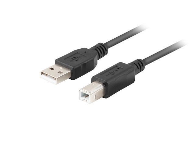 USB-kabel 2.0 A til B 1 m – Lanberg, sort billede