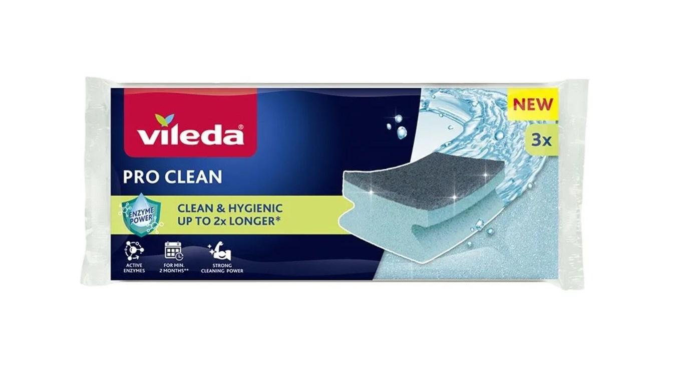 Opvaskesvamp Vileda Pro Clean med enzymer - 3 stk. billede