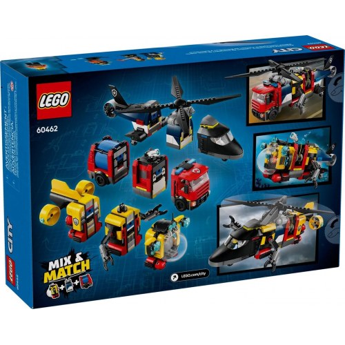 LEGO City helikopter, brandbil og ubåd Remix (60462)