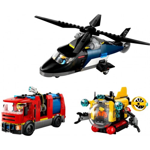 LEGO City helikopter, brandbil og ubåd Remix (60462)