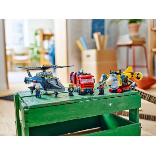 LEGO City helikopter, brandbil og ubåd Remix (60462)