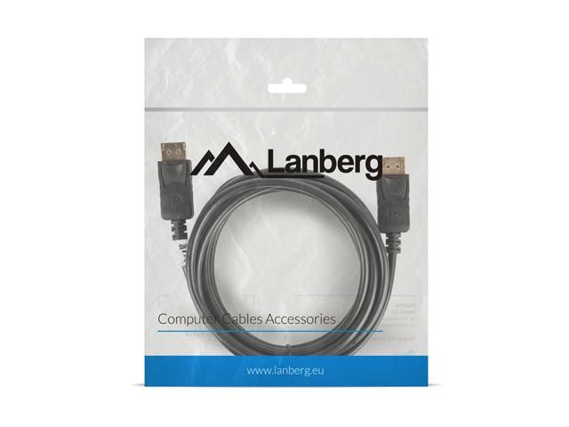 DisplayPort-kabel Lanberg 3 m - sort (DP 1.2) billede
