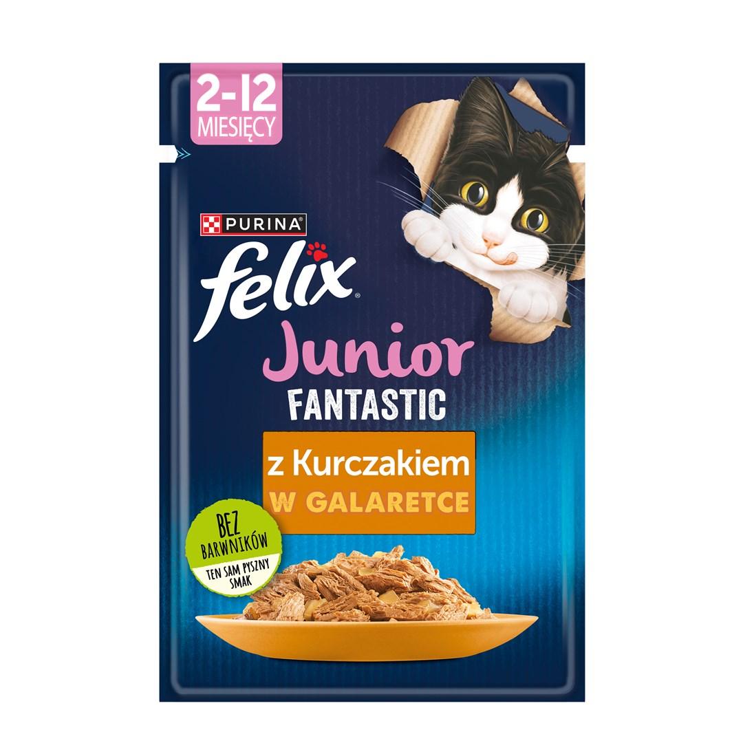 Vådfoder til kat – Purina Felix Fantastic Junior, kylling, 85 g