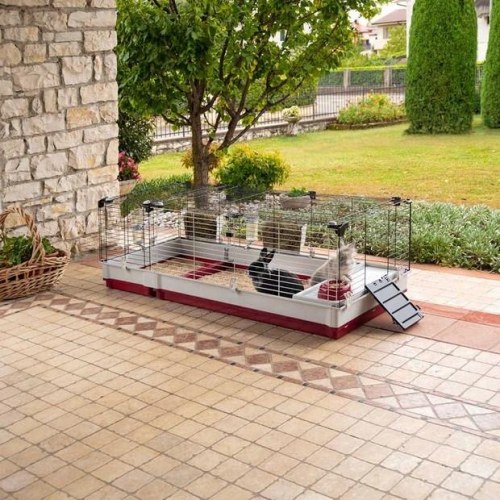 Kaninbur FERPLAST Krolik 160 – sammenklappeligt, bordeaux/hvid