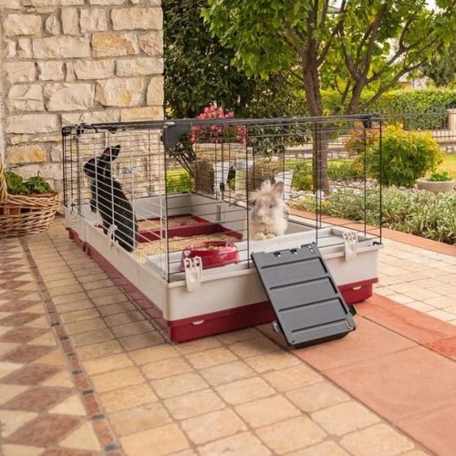 Kaninbur FERPLAST Krolik 160 – sammenklappeligt, bordeaux/hvid