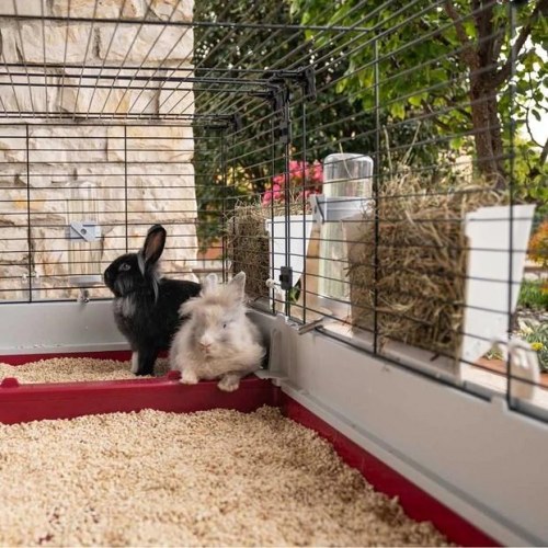 Kaninbur FERPLAST Krolik 160 – sammenklappeligt, bordeaux/hvid