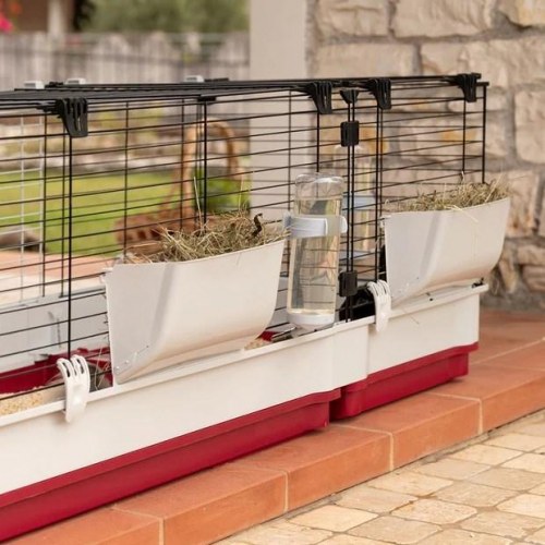 Kaninbur FERPLAST Krolik 160 – sammenklappeligt, bordeaux/hvid