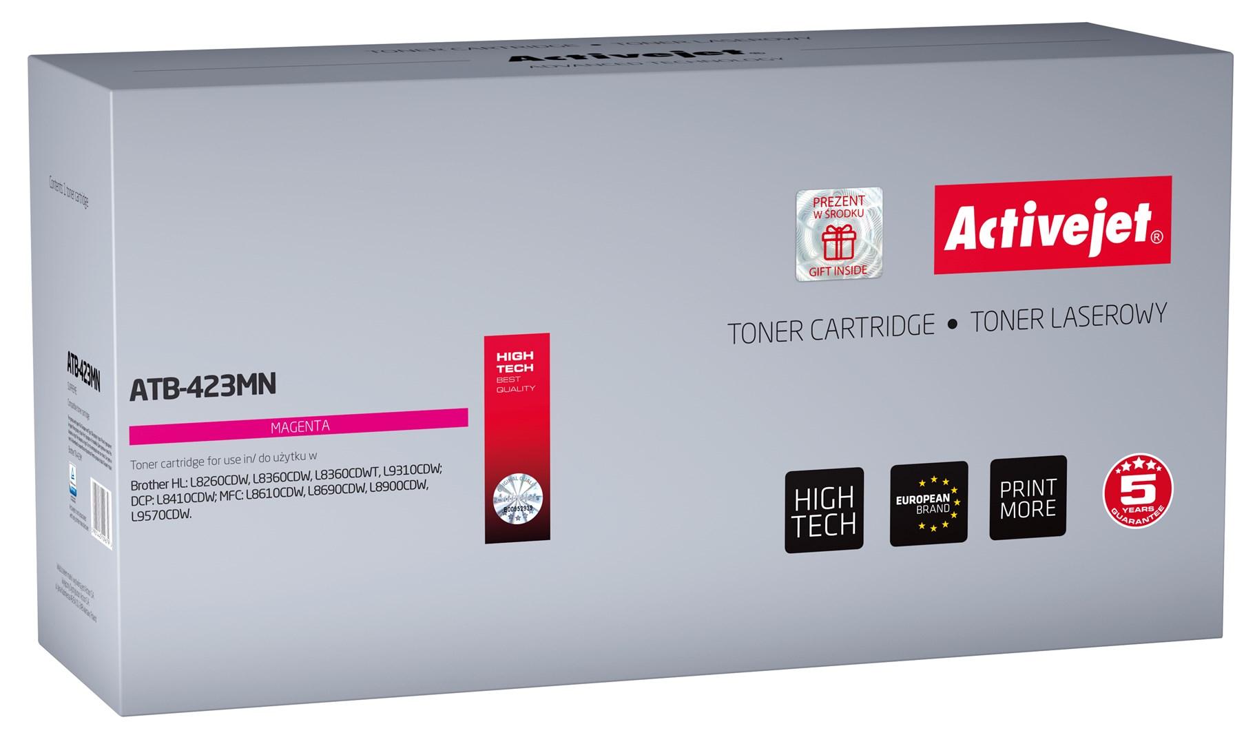 Toner til laserprinter Activejet ATB-423MN – magenta (kompatibel med Brother TN-423M, 4.000 sider)