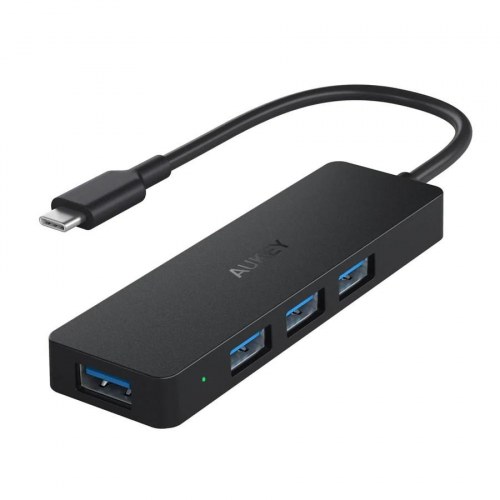 USB-C hub 4 porte – AUKEY CB-C64, USB 3.2 Gen 2, sort