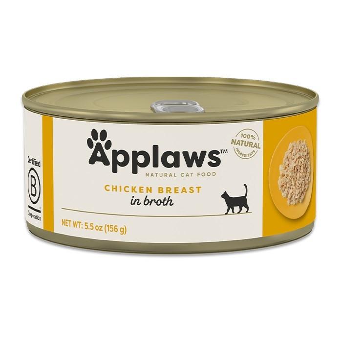 Vådfoder til kat – Applaws kyllingebryst i bouillon 156 g
