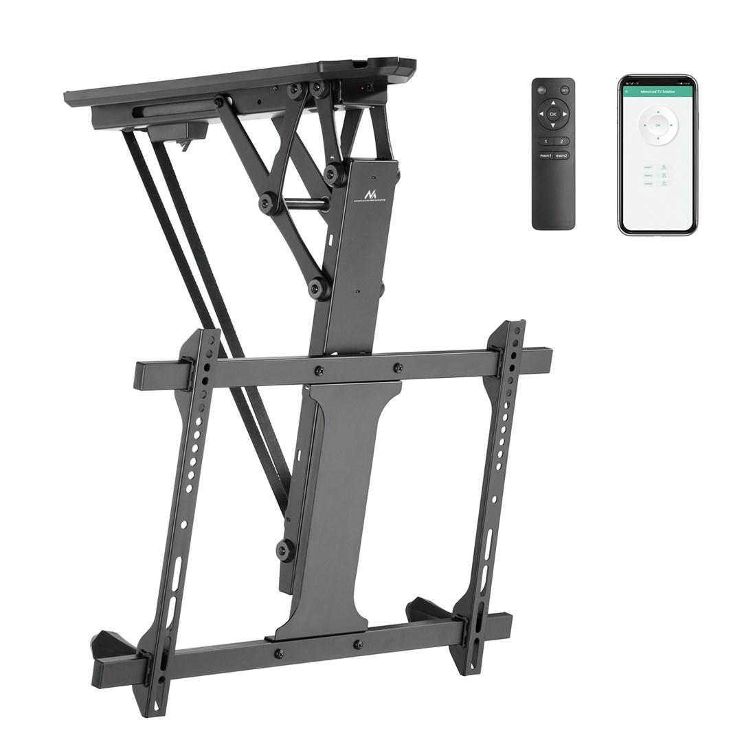TV loftbeslag elektrisk – Maclean, TUYA, VESA 600x400, til skrå vægge/loft, fjernbetjening, 32"–70", 35 kg