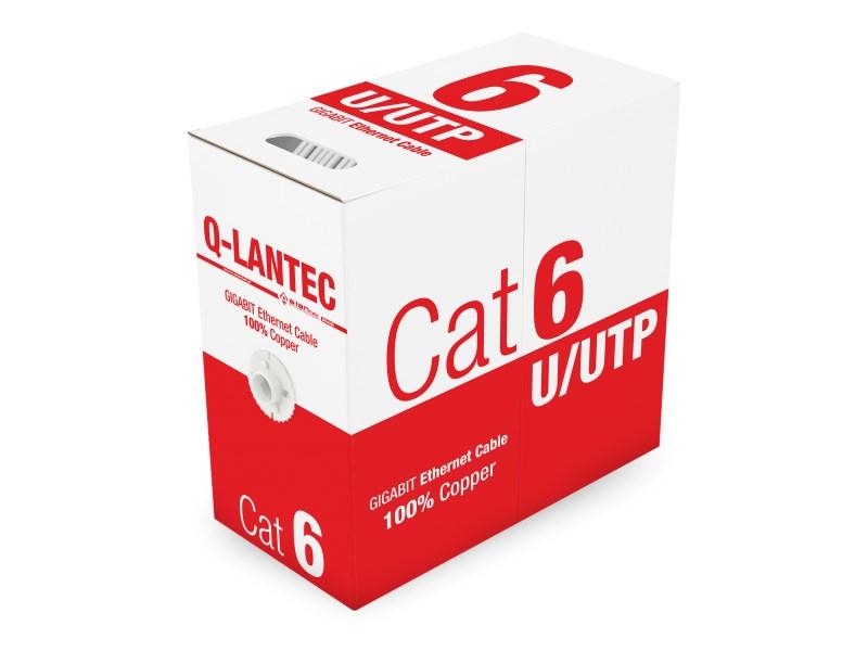 Netværkskabel Cat6 U/UTP 305 m - Q-LANTEC, grå billede