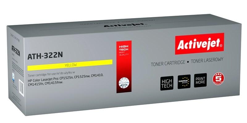 Tonerpatron til laser – Activejet ATH-322N, gul (erstatter HP 128A CE322A), 1.300 sider