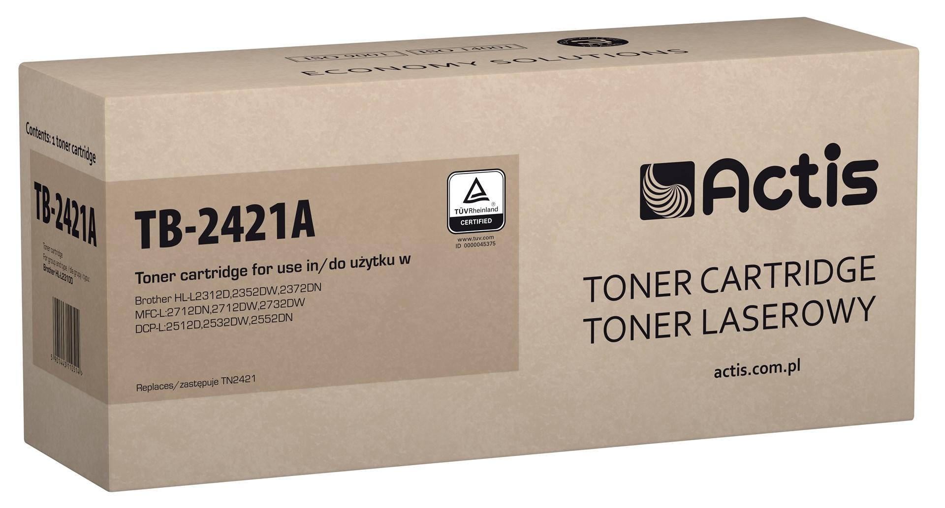 Tonerpatron sort – Actis TB-2421A (erstatter Brother TN-2421, standard, 3.000 sider)