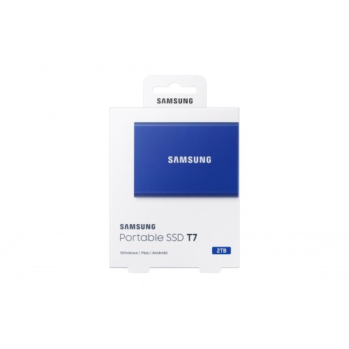 Ekstern SSD Samsung T7 2 TB USB-C 3.2 Gen 2 – Blå