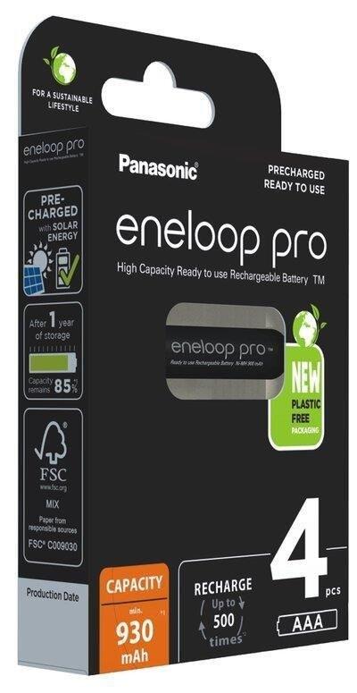 Genopladelige batterier AAA - Panasonic Eneloop Pro 930 mAh (4 stk) billede