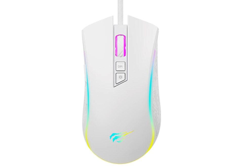 Gaming mus Havit MS1034 - hvid RGB, kablet billede