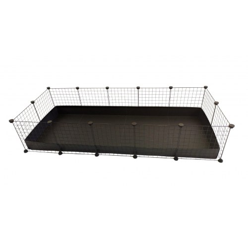 Smådyrsbur C&C modulært 5x2 - sort, 180 × 75 × 37 cm