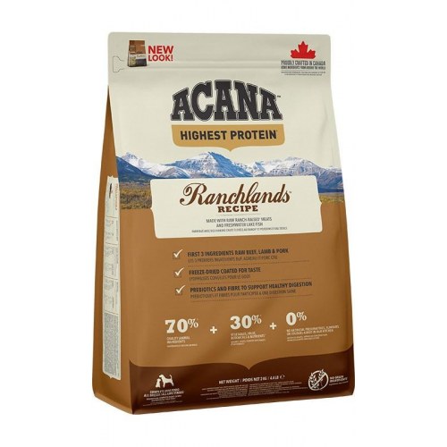 Hundefoder tørfoder ACANA Highest Protein Ranchlands Dog 2 kg