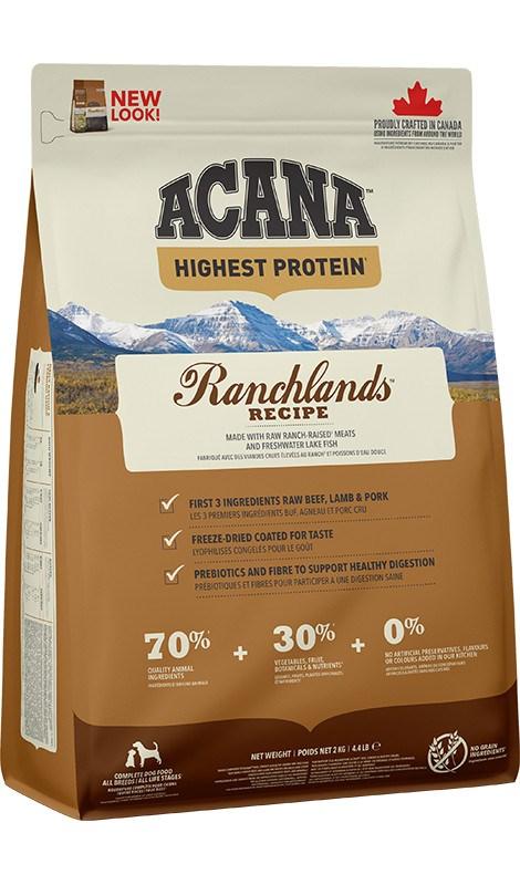 Hundefoder tørfoder ACANA Highest Protein Ranchlands Dog 2 kg