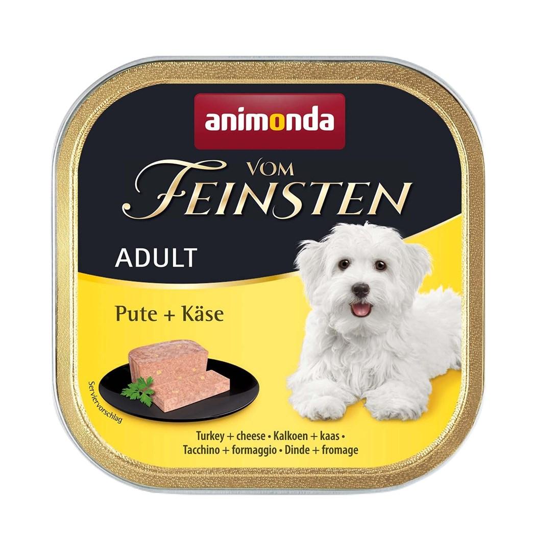 Hundefoder vådfoder animonda Vom Feinsten Adult – Kalkun med ost, 150 g