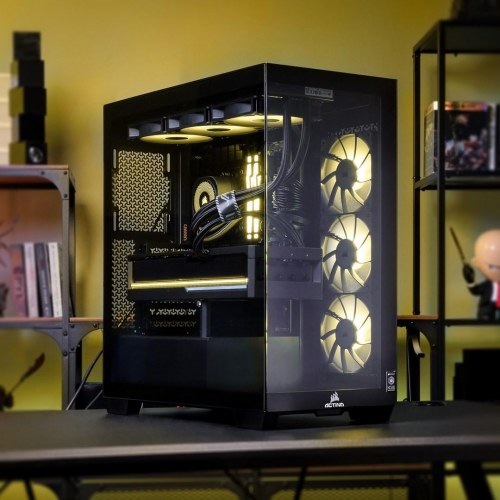 Gaming PC Actina – Ryzen 7 9800X3D, 64 GB DDR5, 2 TB NVMe SSD, GeForce RTX 5090, Midi Tower, sort