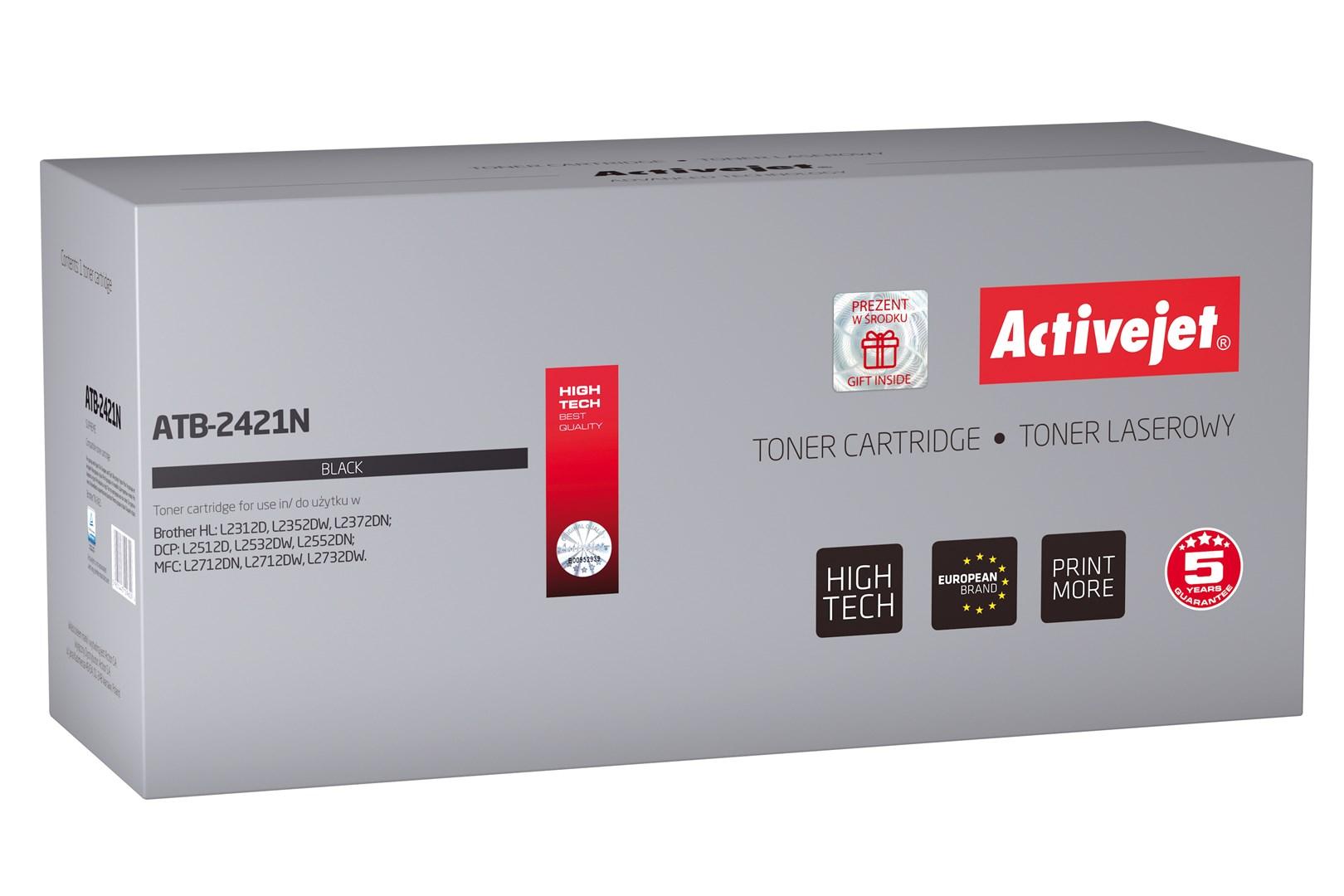 Toner til Brother – Activejet ATB-2421N, sort, kompatibel TN-2421, 3.000 sider