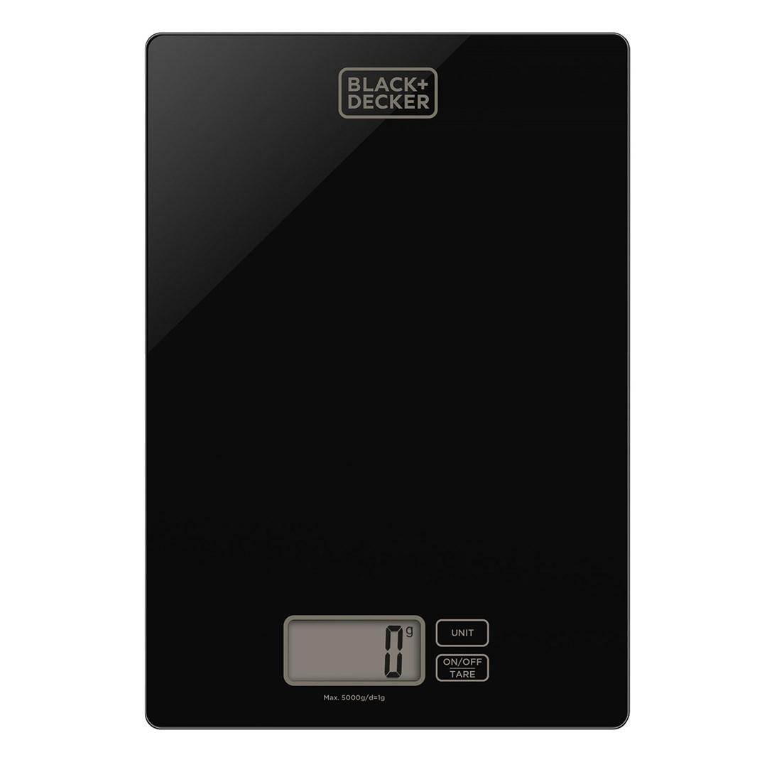 Køkkenvægt Black+Decker ES9900040B - 5 kg, hærdet glas