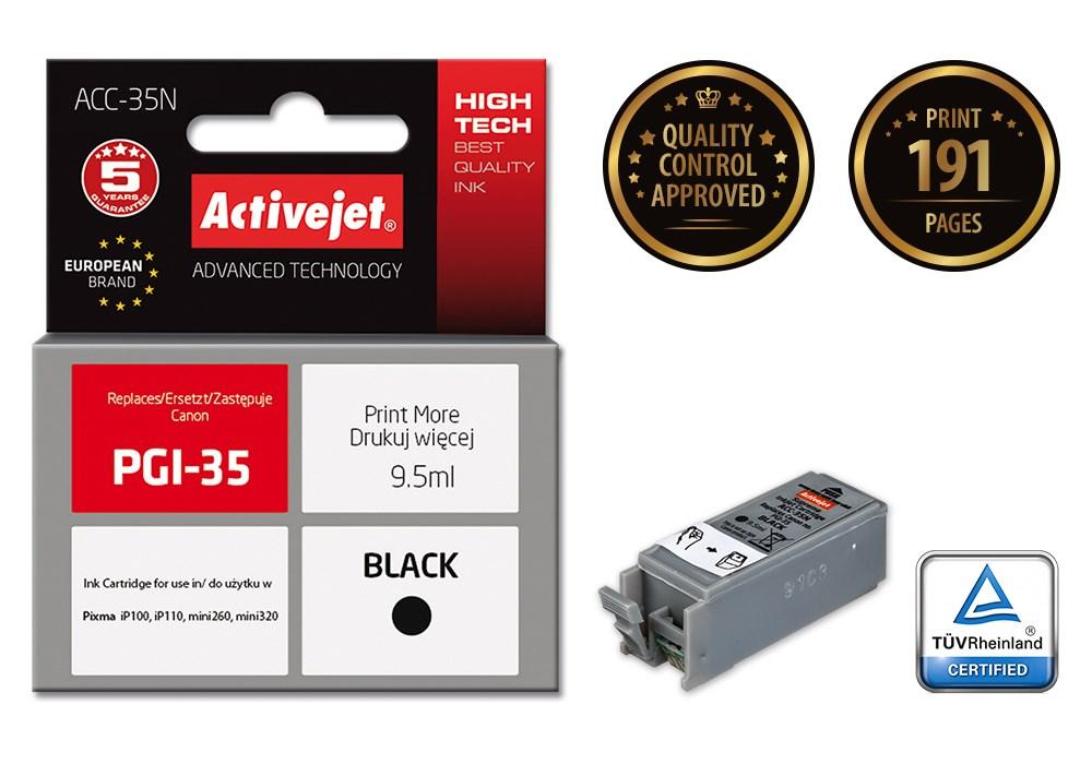 Blækpatron til Canon PGI-35 – Activejet ACC-35N, sort, 9,5 ml (XL)