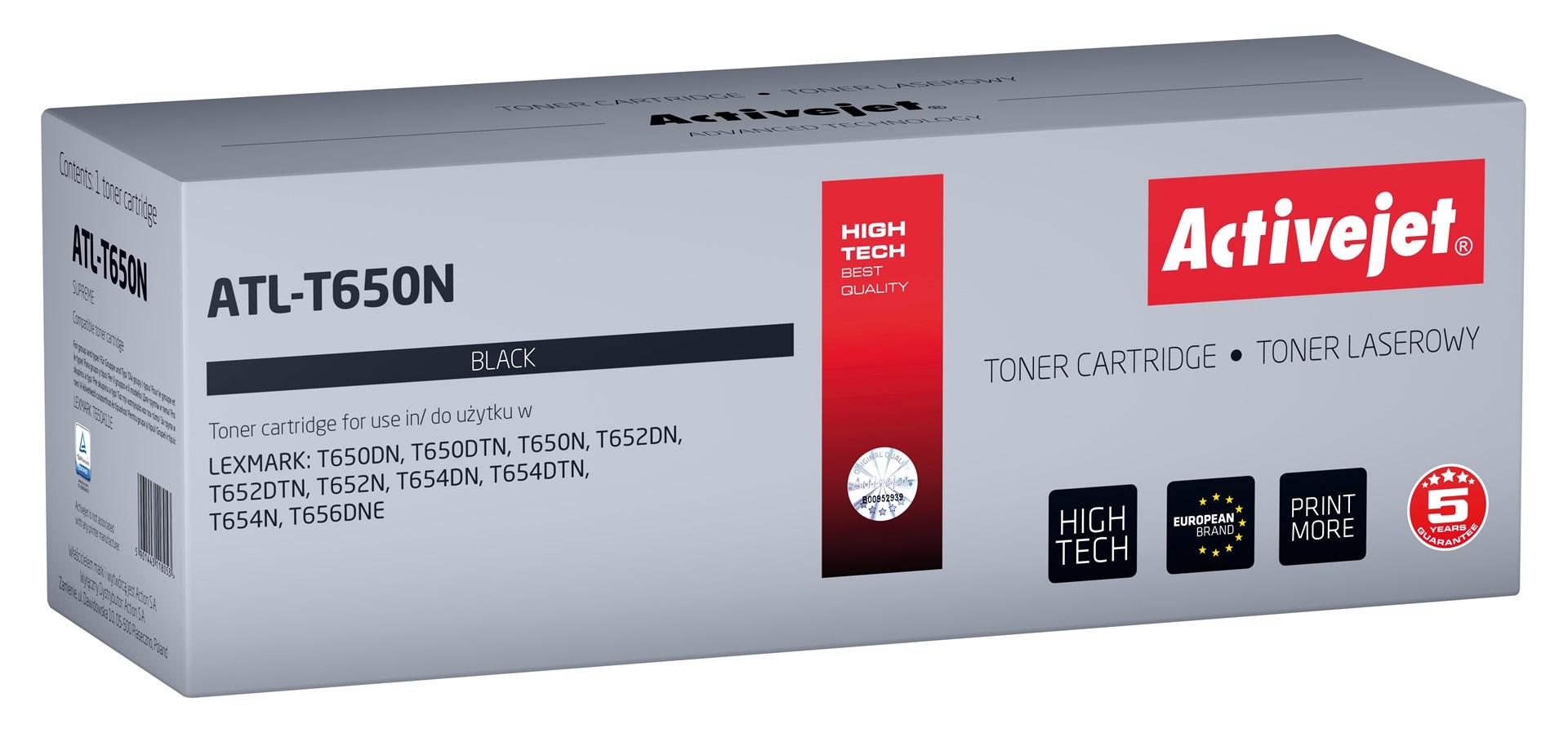 Toner til Lexmark - Activejet ATL-T650N, sort, 7.000 sider