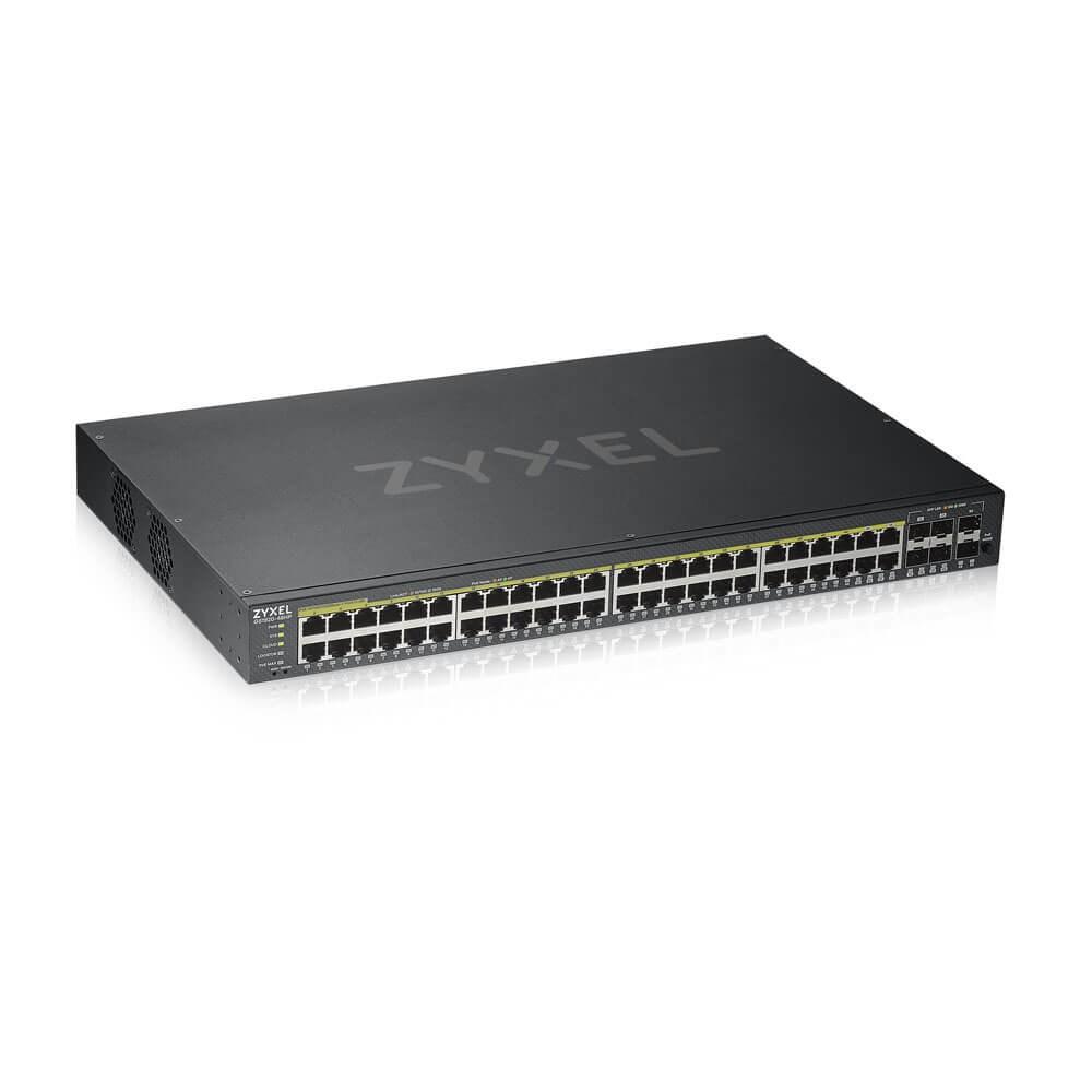 Netværksswitch Zyxel GS1920-48HPV2 PoE+ 48 porte, Managed Gigabit, sort