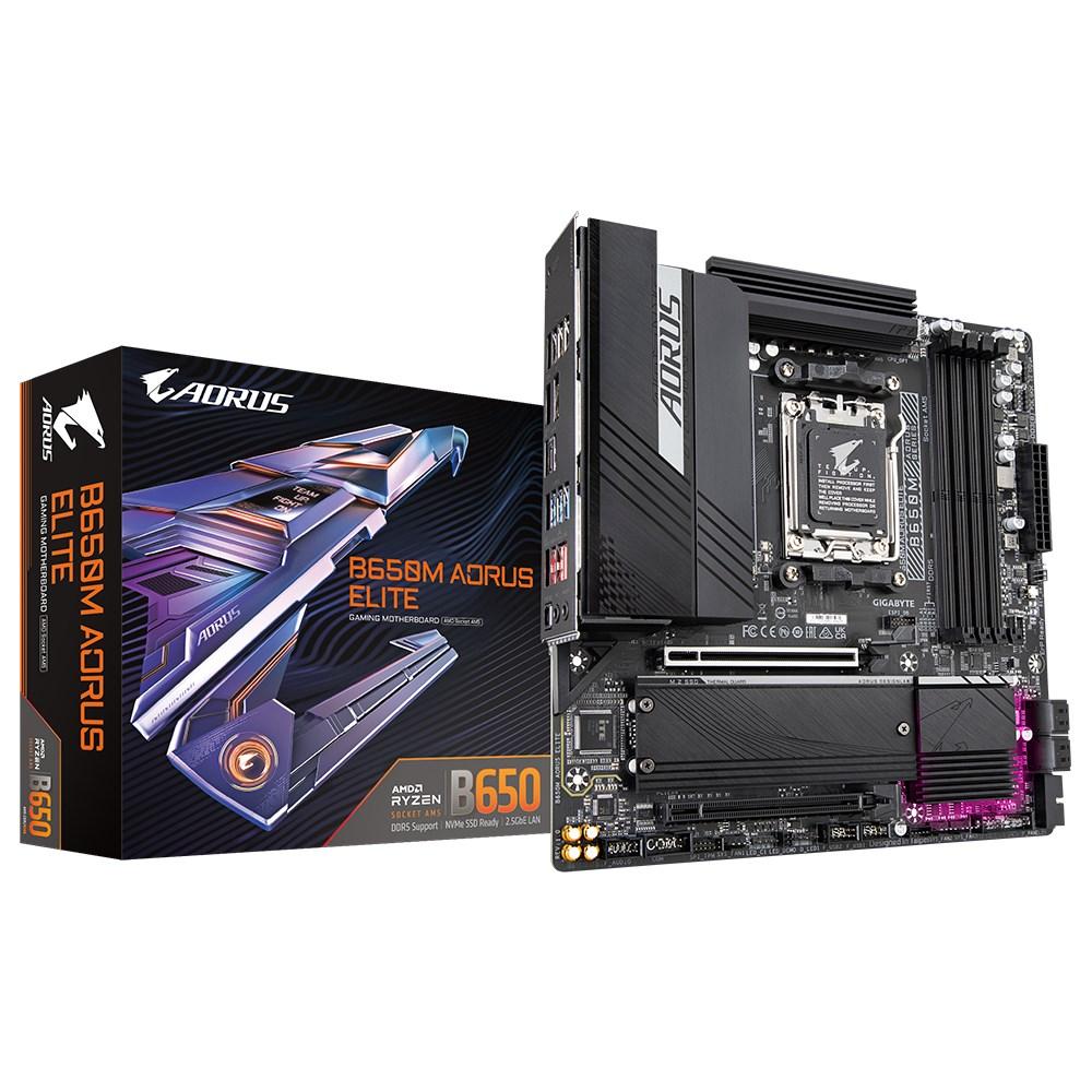 Bundkort Gigabyte B650M Aorus Elite - AMD AM5, DDR5, PCIe 5.0 M.2, 2,5 GbE, USB 3.2 Gen 2x2 billede