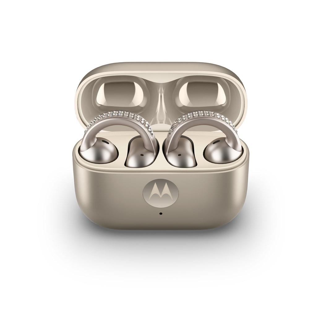 Trådløse høretelefoner Motorola moto buds loop – ørekrog, Bluetooth, beige billede