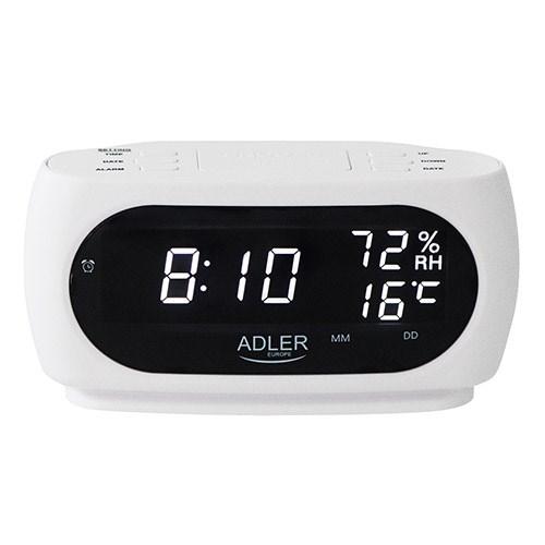 Vækkeur med LED-display Adler AD 1186 - hvid billede
