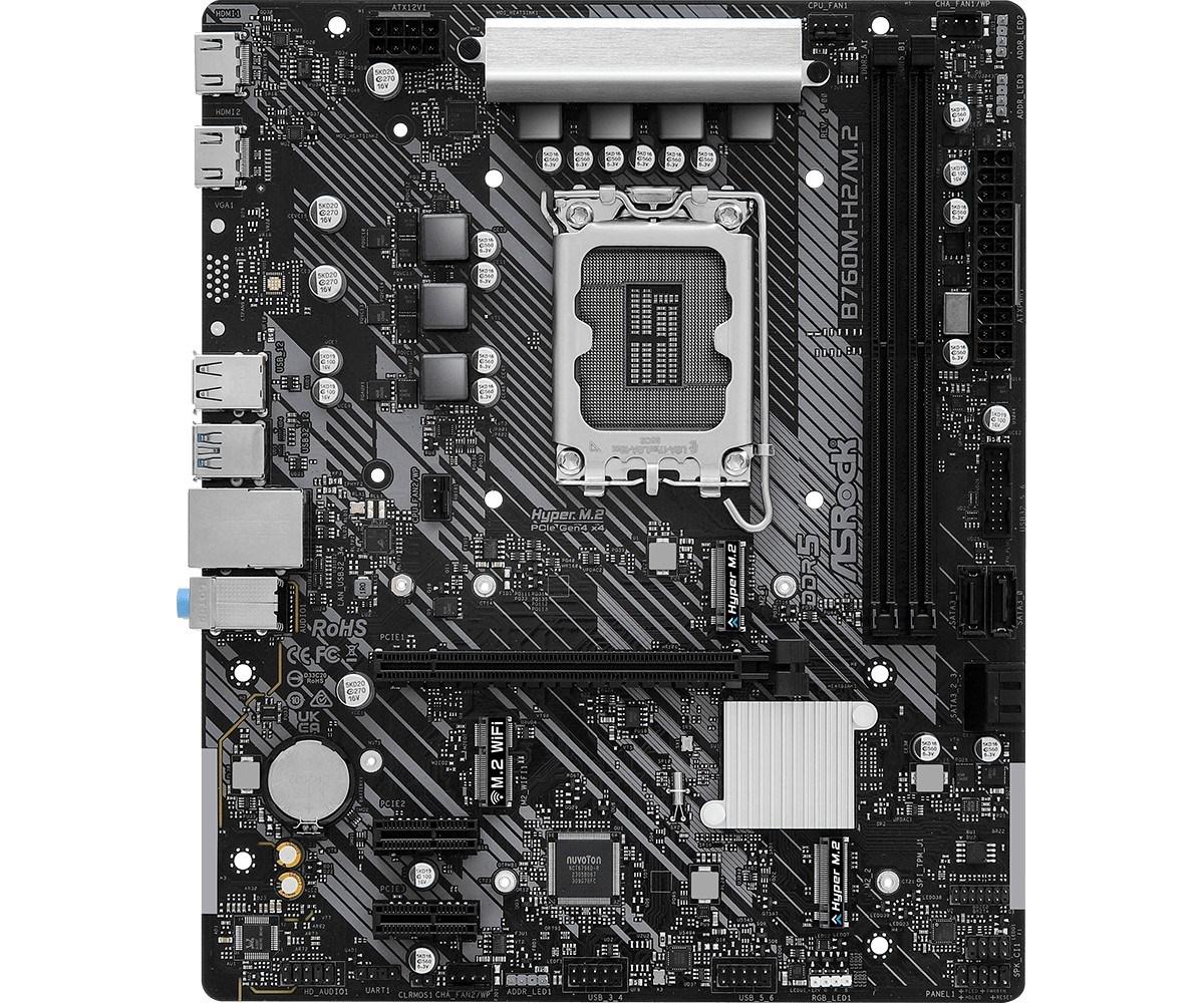 Bundkort micro ATX Asrock B760M-H2/M.2 (LGA 1700, DDR5)