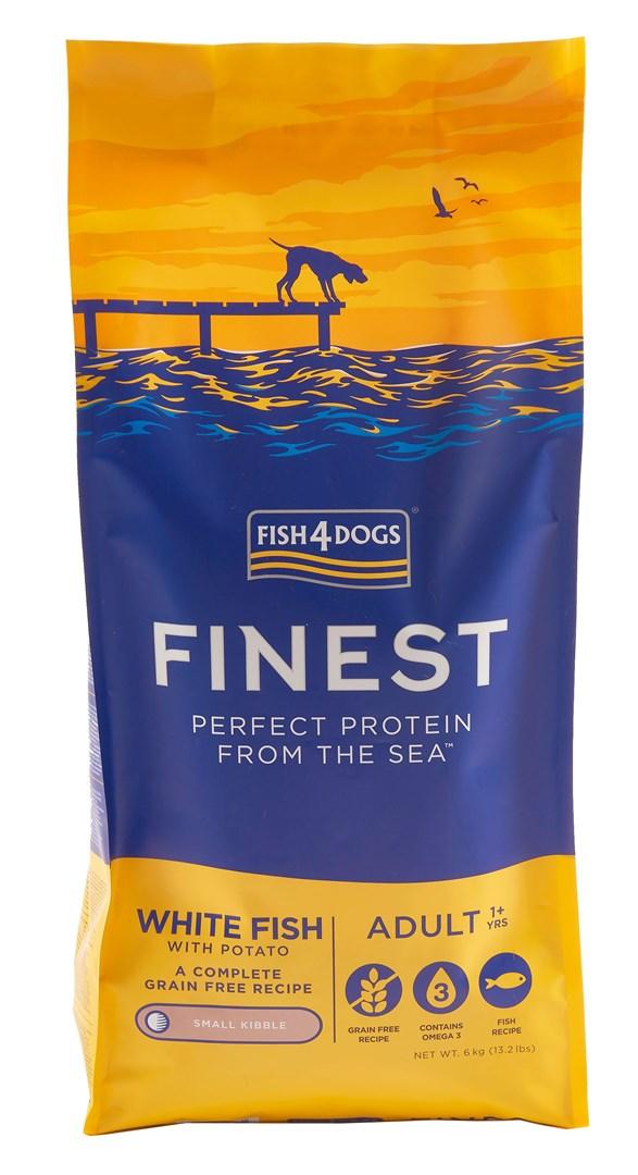 Hundefoder tørfoder – FISH4DOGS Finest White Fish Small, 6 kg