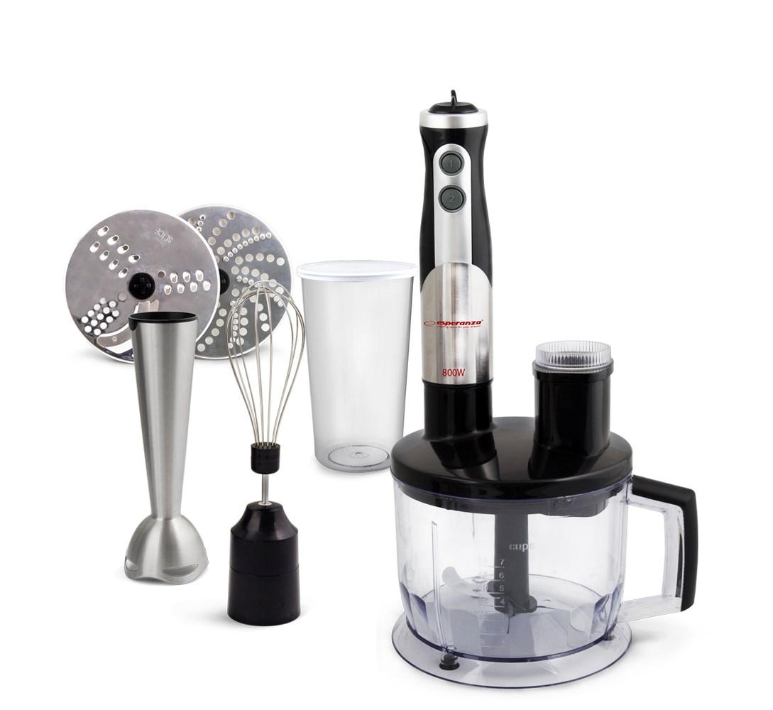 Stavblender 800 W – Esperanza EKM004, 0,6 l, sort/sølv