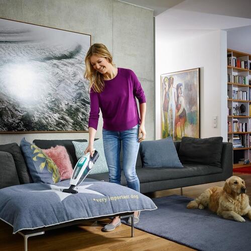 Ledningsfri støvsuger LEIFHEIT PowerVac 2-i-1, poseløs, sort/blå/hvid